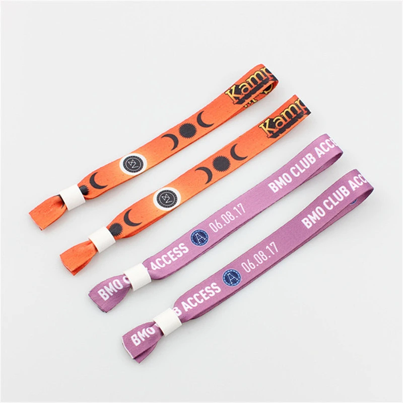 Promotional polyester admission wristbands with plastic hook for event