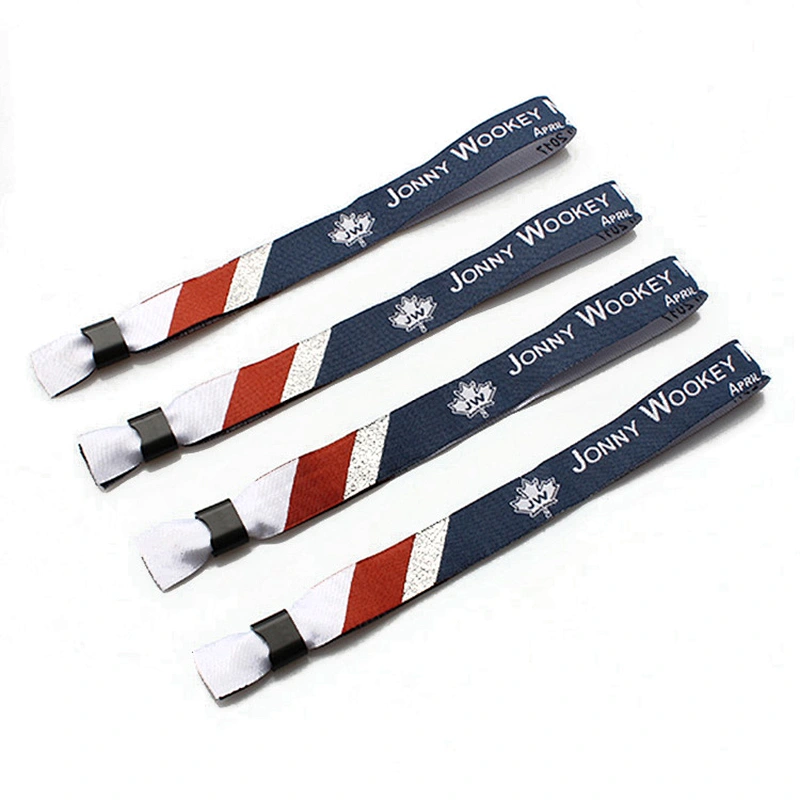 High quality festival woven cloth wristbands with plastic buckle