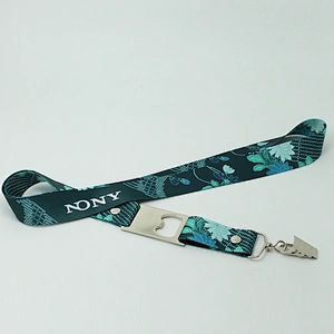 Factory wholesale high quality custom polyester water bottle opener lanyard