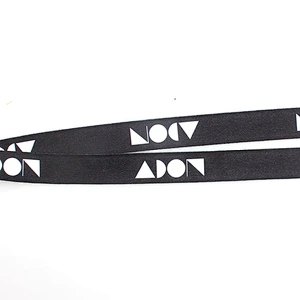 Customized logo fashionable heat transfer printed neck strap black key lanyard keychain holder