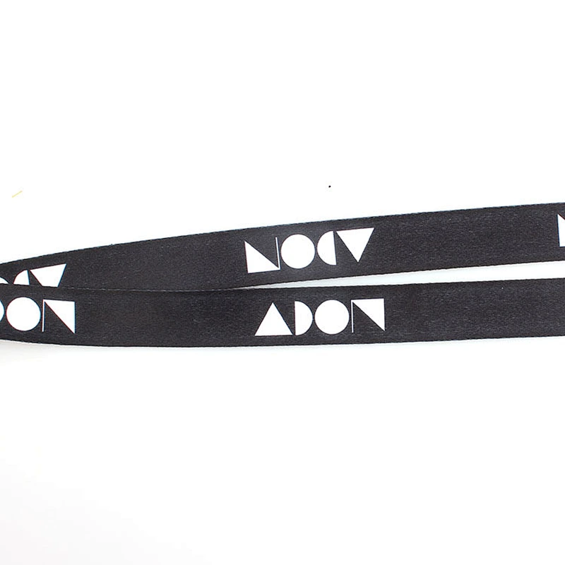 Customized logo fashionable heat transfer printed neck strap black key lanyard keychain holder
