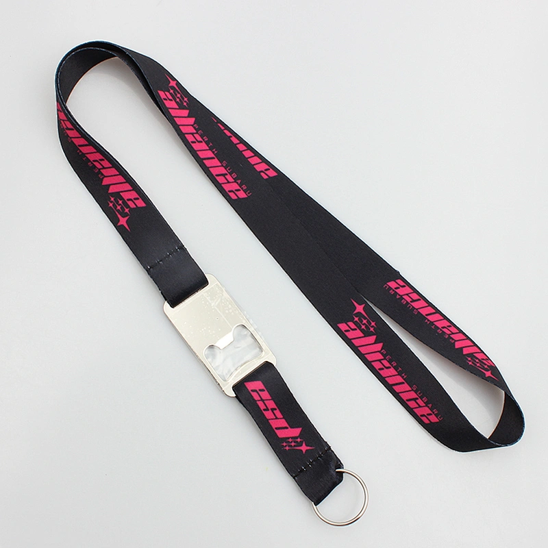 Custom bottle opener lanyard sublimation printed