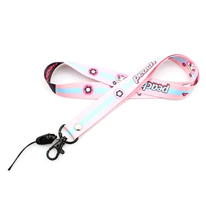 Custom heat transfer printed cartoon cute lanyards for women