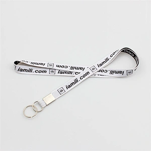 Fast delivery top supplier woven keycord lanyard with key ring