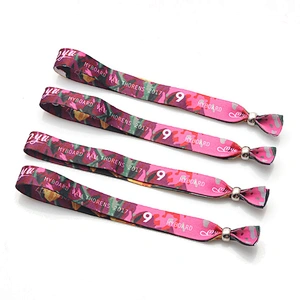 Custom logo polyester festival business wristband for sports&music