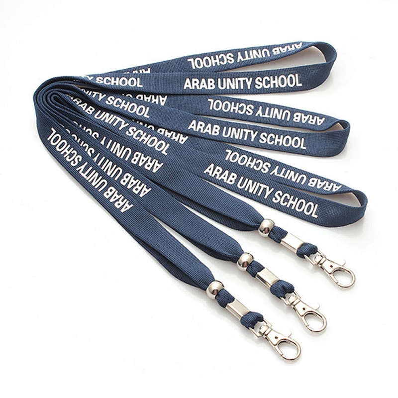 Silk screen print lanyard with id holder metal hook