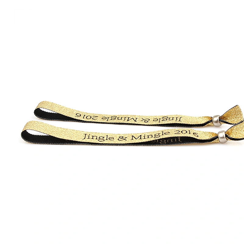 Custom Logo Fabric Promotional Bracelet Woven Cloth Wristband Events Festivals