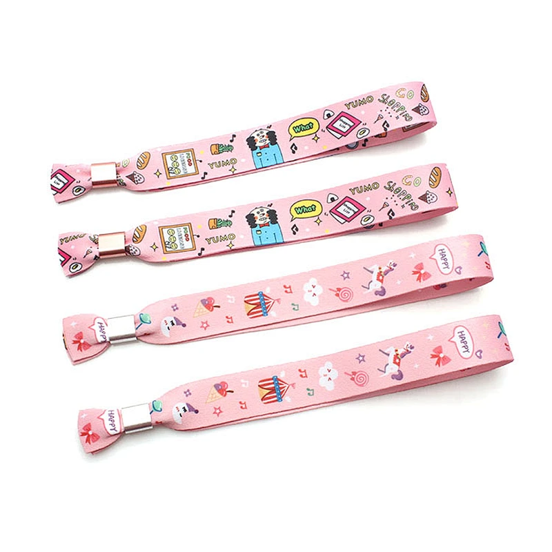 Eco-friendly printing fabric polyester children wristband with alum lock