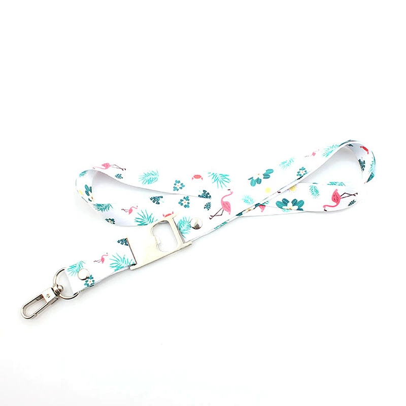 Custom Heat Transfer Printing Neck Lanyard With beer opener and metal hook