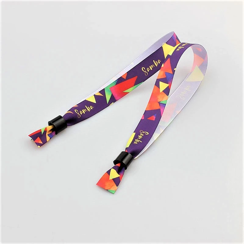 Custom made logo sublimation ribbon qr code wristband