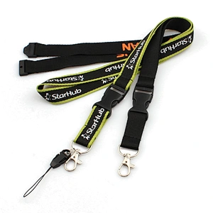 China wholesale high quality printed polyester lanyard both side with a metal hook