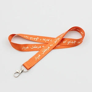 Factory cheap custom printed polyester lanyard with metal hook