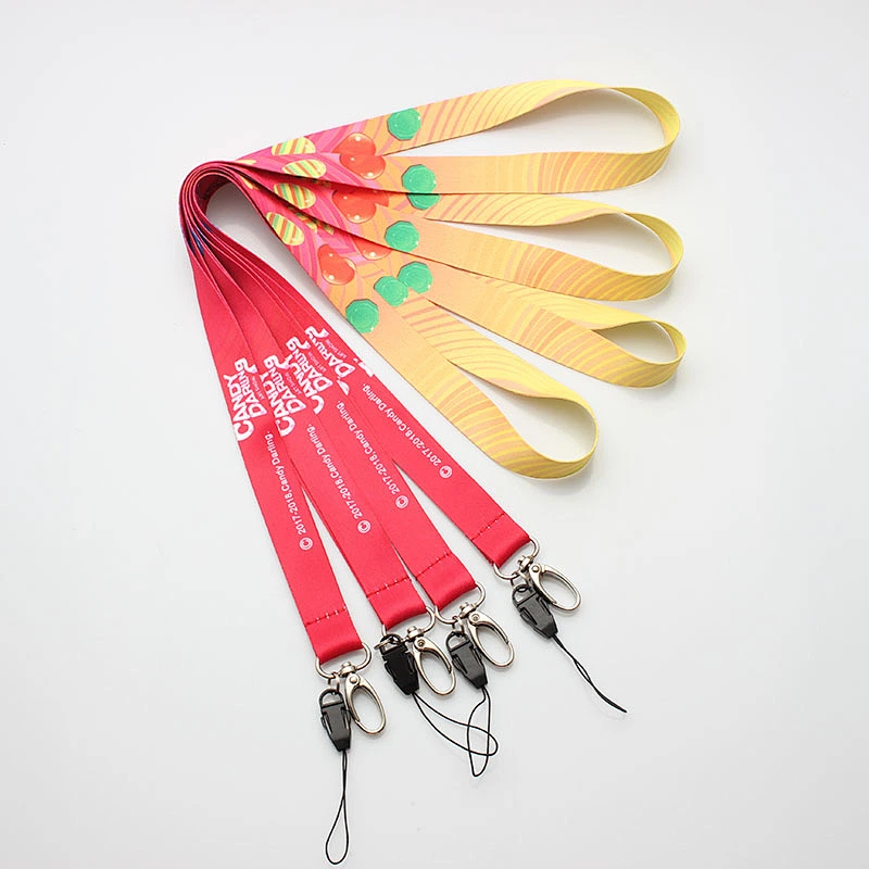 Polyester lanyards with heat transfer print