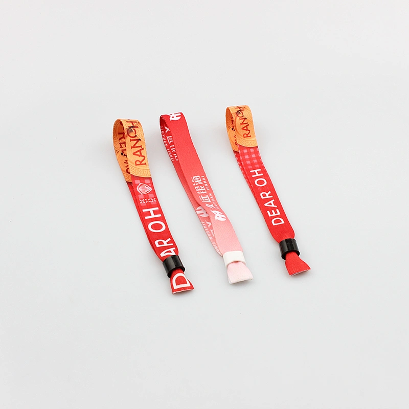 Cheap custom made souvenir events fabric wristband with barrel locks