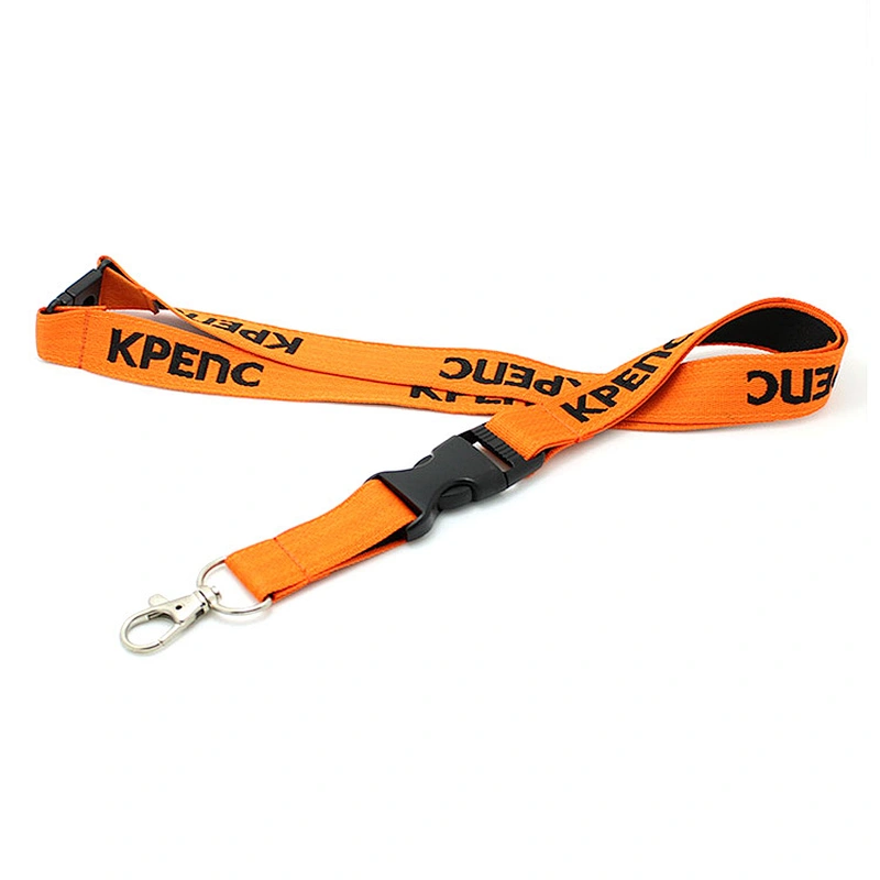 Factory custom high quality double weaving logo neck lanyard