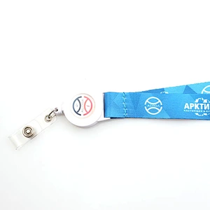 Custom badge holders neck strap sublimation printing lanyard with retractable reel