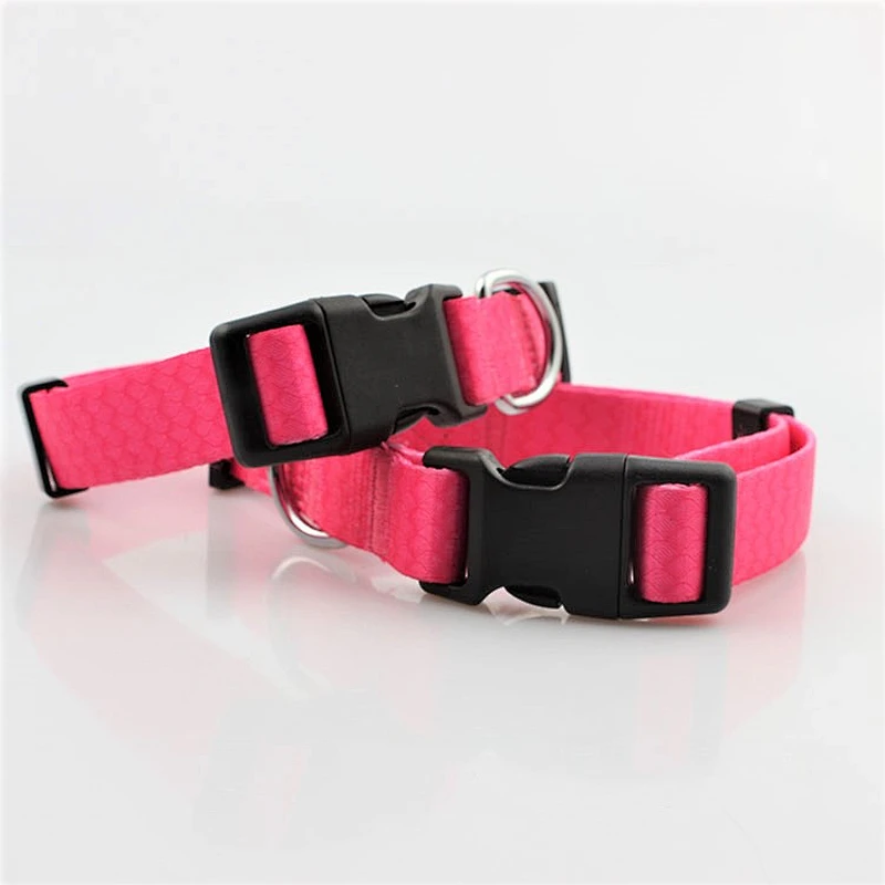 Durable webbing remote shock pink pet collar for dogs