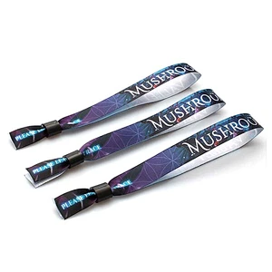 Wholesale printed ribbon wristbands for festival ticket