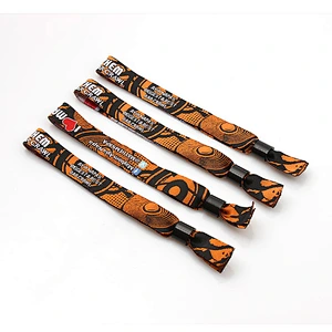 Hot sales custom logo festival fabric woven wristbands for event