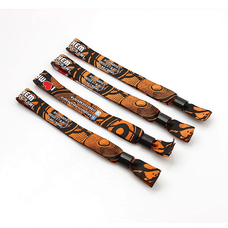 Hot sales custom logo festival fabric woven wristbands for event