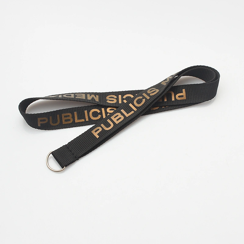 Factory direct sale high quality silver and gold logo adjustable lanyard