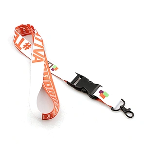 2019 new fashion high quality detachable plastic buckle sublimation polyester lanyard