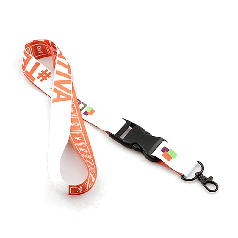 2019 new fashion high quality detachable plastic buckle sublimation polyester lanyard