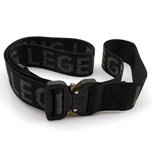 Fashion nylon custom logo fabric woven men belt