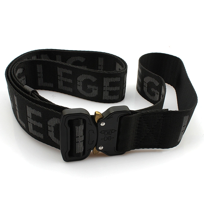 Fashion nylon custom logo fabric woven men belt