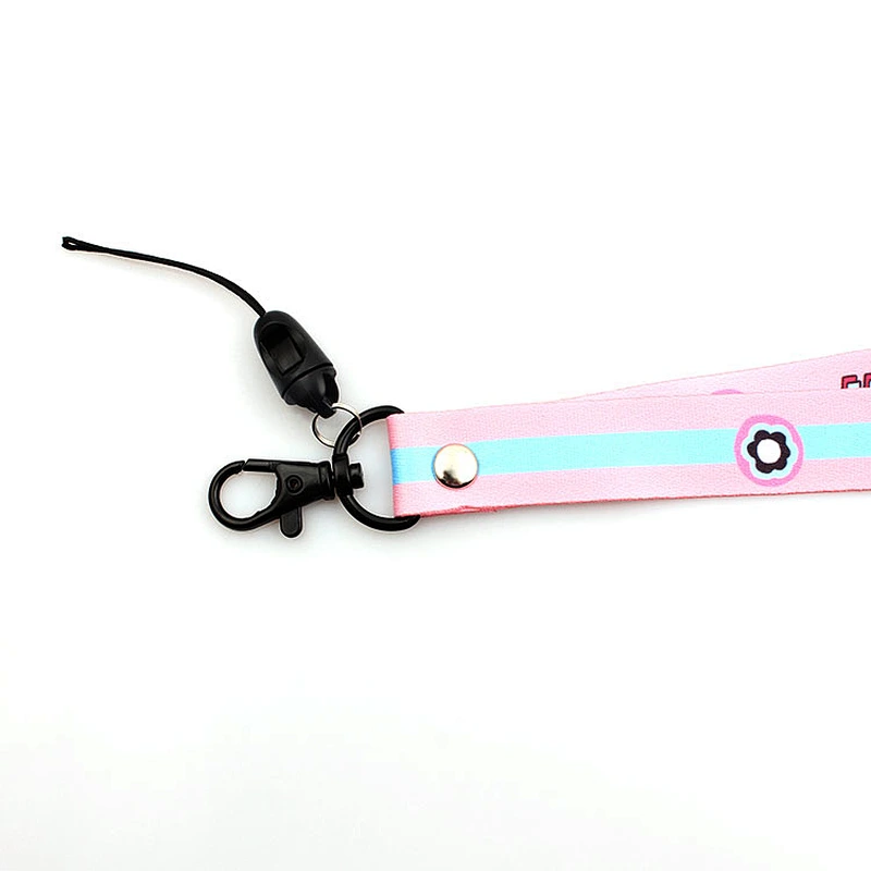 High Quality Custom Heat Transfer Printing Cell Phone Neck Lanyard With Id Card Holder