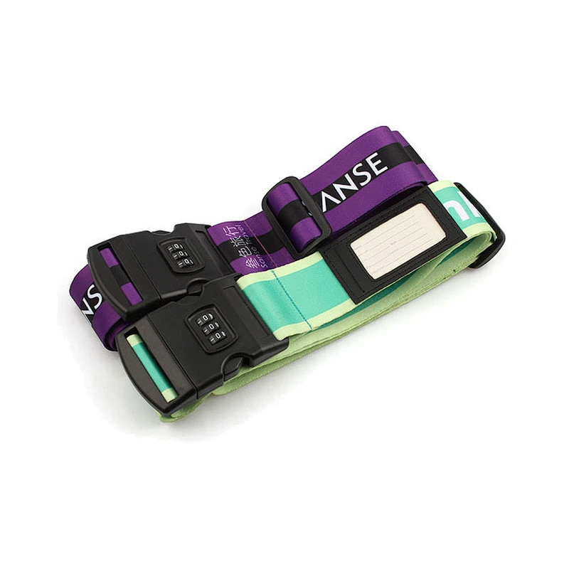 Eco-friendly luggage strap with digital lock polyester printing suitcase strap