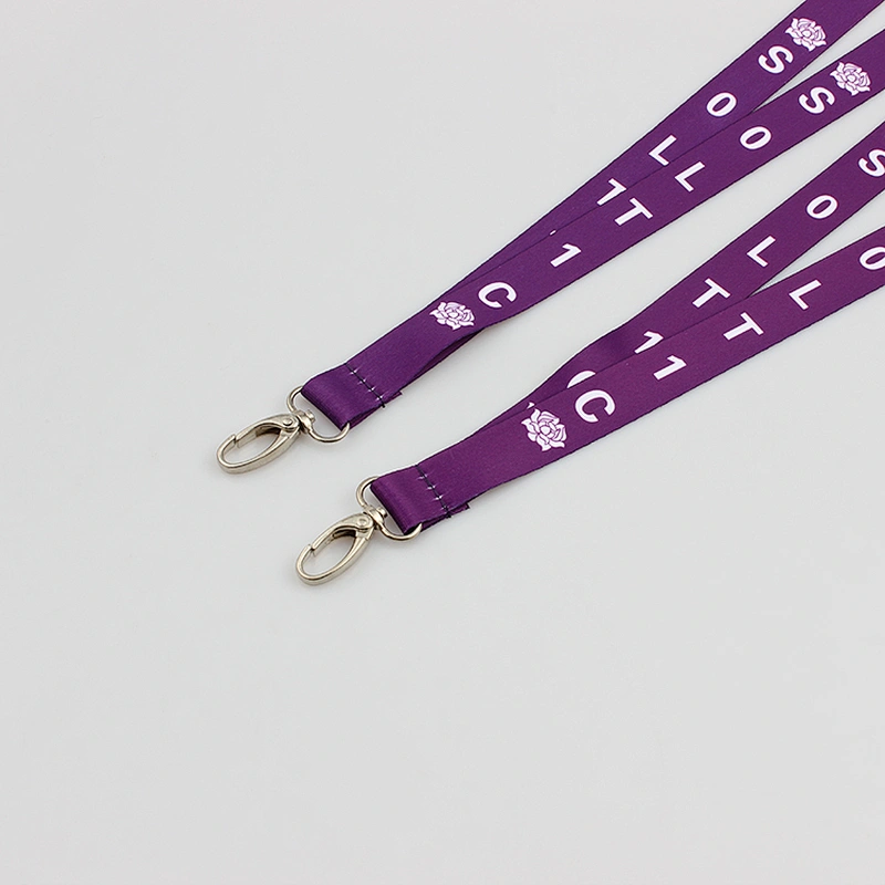 Flat polyester cheap personalized key lanyard no MOQ