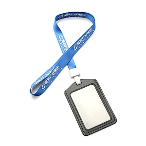 Silk screen festival event ID card holder custom nylon string lanyard
