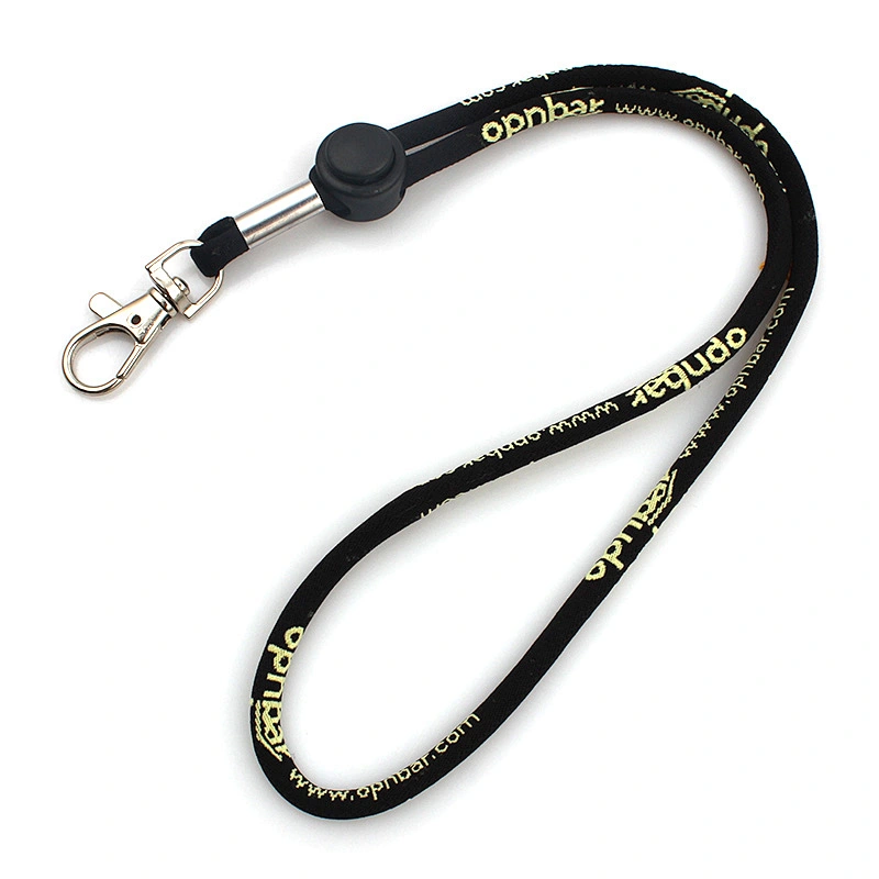 Polyester material woven jacquard custom logo lanyard keychain