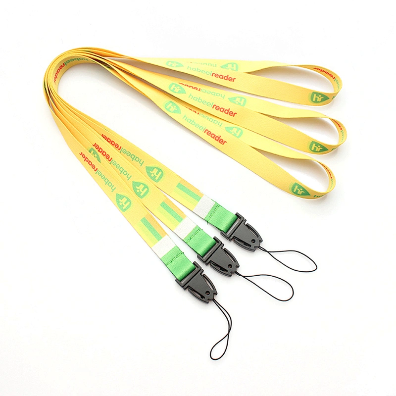 Guangzhou promotional custom printed neck polyester lanyard with logo free sample