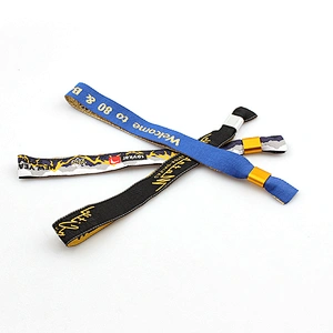 Custom business conference printed wristband with plastic lock