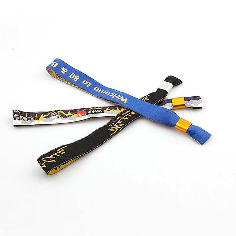 Custom business conference printed wristband with plastic lock