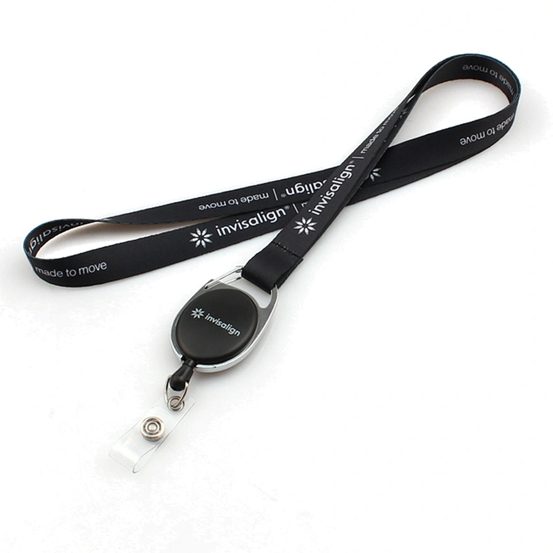 2019 cheap metal badge reel neck lanyard with oring
