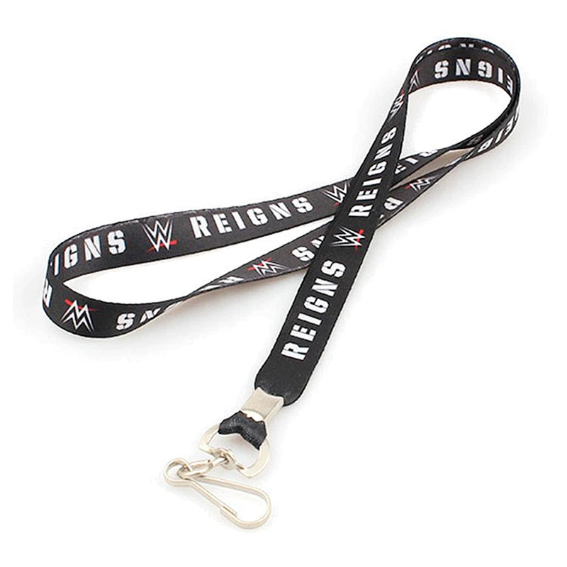 Sublimation logo custom lanyard with metal hook for company