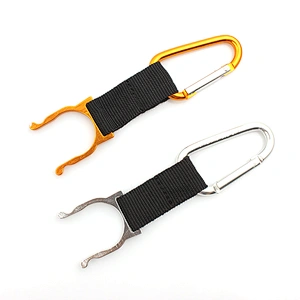 China manufacture nylon water bottle holder short carabiner lanyard
