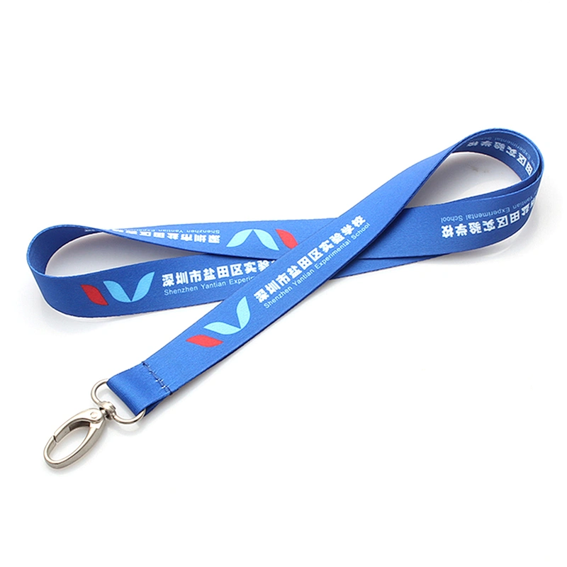 Flat cheap heat transfer printed lanyard with trigger clip