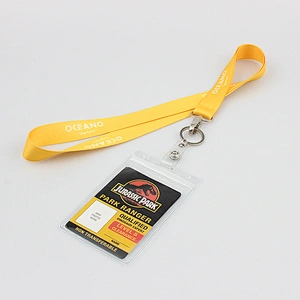 Polyester exhibition business PVC id card holder lanyard necklace