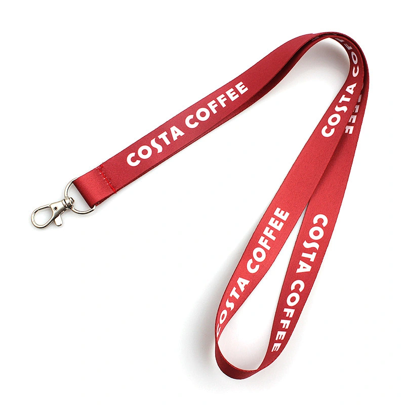 High quality custom printed logo lanyard with metal hook