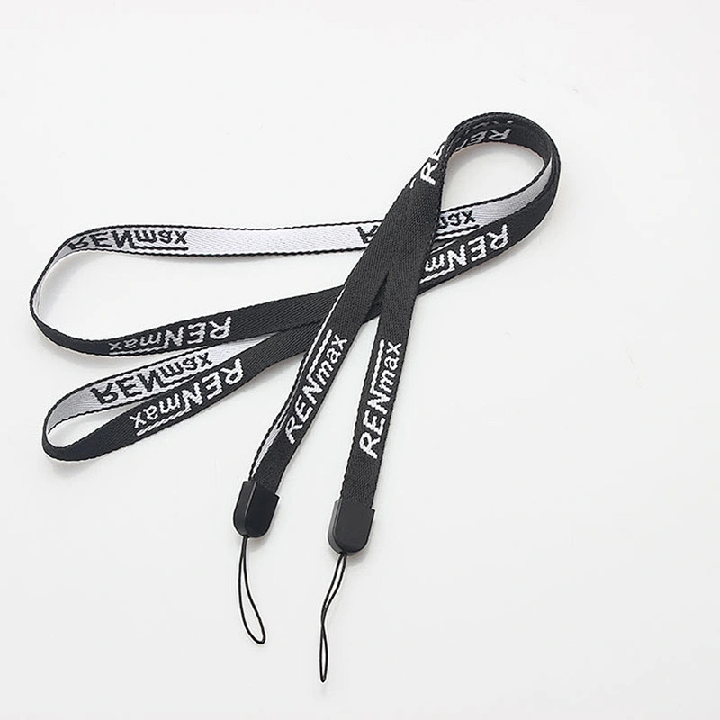 China wholesale best quality woven polyester backgrounds lanyard with plastic clip