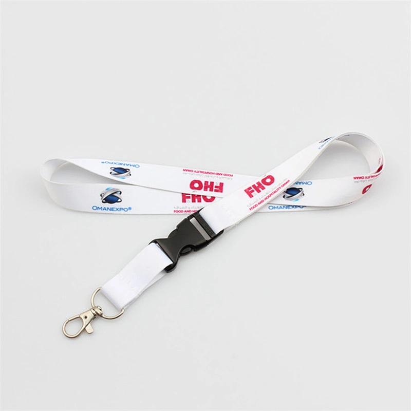 2019 new fashion high quality detachable plastic buckle sublimation polyester lanyard