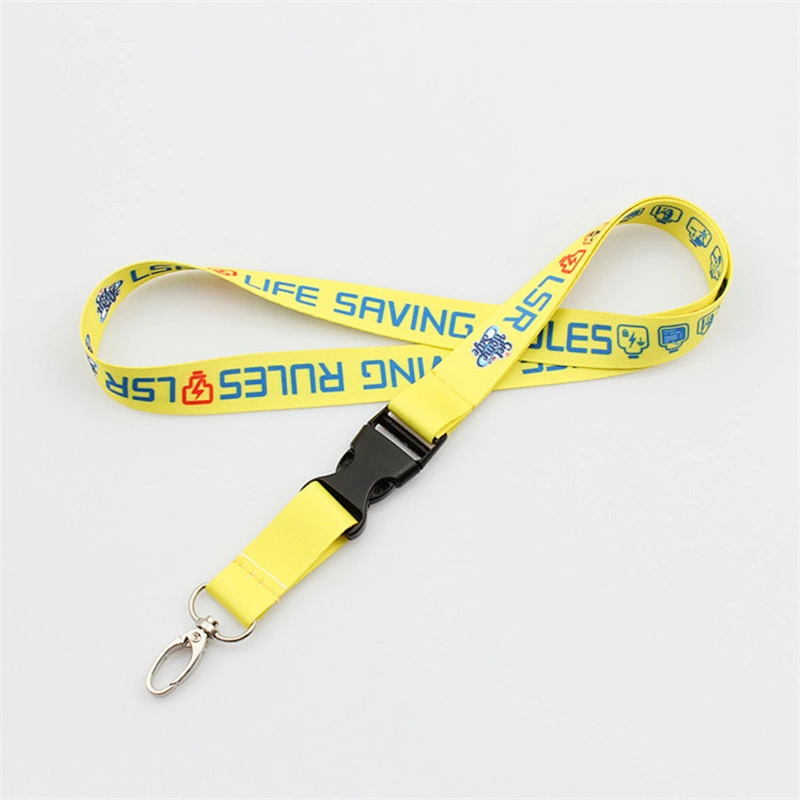 China Factory Custom Durable Beautiful Heat Transfer Printed Polyester Separable Lanyard