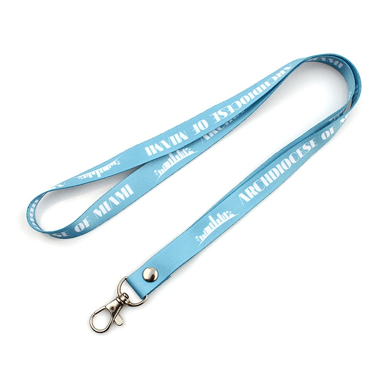 Wholesale strong and durable polyester lanyards with metal hook custom