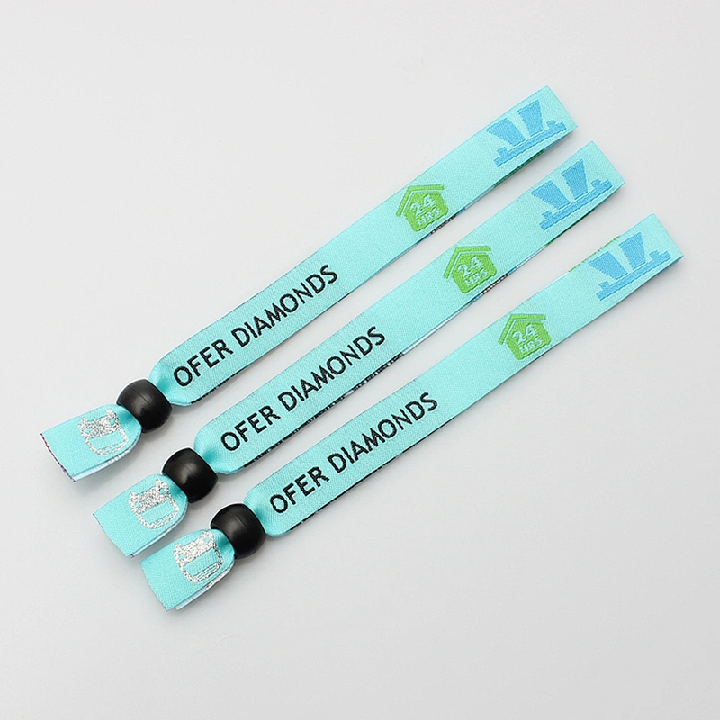 Wholesale custom cloth fabric woven wristbands for anniversary