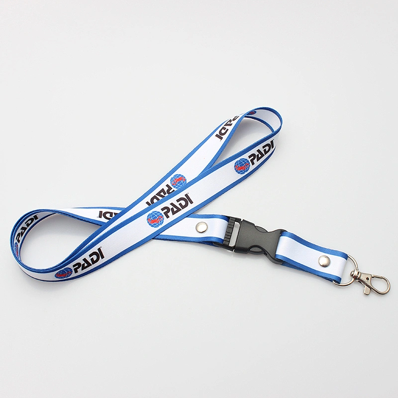 Promotional durable 100% polyester id lace lanyard for company staff
