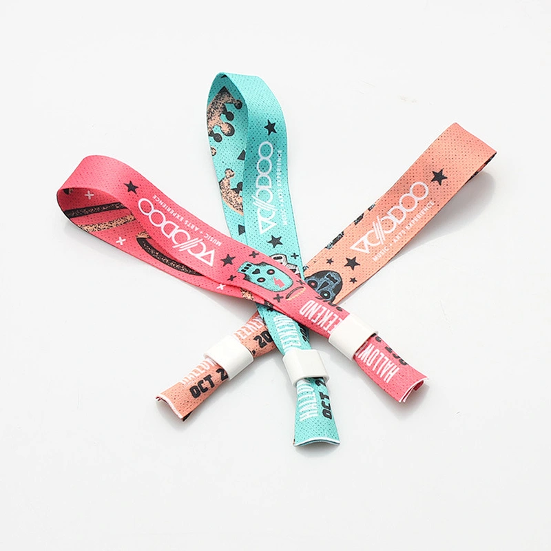 Factory wholesale woven fabric personalised wristbands no minimum order